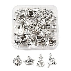 20Pcs 10 Styles Tibetan Style Alloy Pendants, Cadmium Free & Lead Free, Mixed Shapes, Antique Silver, 13~20x8~22.5x1~10mm, Hole: 1.2~2mm, 2pcs/style(TIBEP-FP0001-16)
