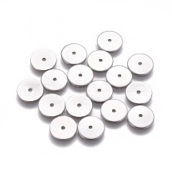 304 Stainless Steel Spacer Beads, Flat Round, Stainless Steel Color, 10x0.8mm, Hole: 1.2mm(STAS-G200-02C-P)