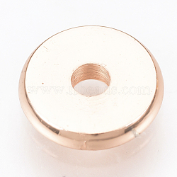 Brass Spacer Beads, Disc, Rose Gold, 8x1.5mm, Hole: 2mm(X-KK-Q738-8mm-04RG)