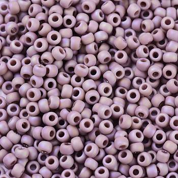 TOHO Round Seed Beads, Japanese Seed Beads, (412F) Purple Opaque Rainbow Matte, 11/0, 2.2mm, Hole: 0.8mm, about 5555pcs/50g