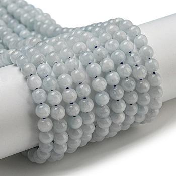 Natural Aquamarine Beads Strands, Round, 4mm, Hole: 1mm, about 94pcs/strand, 15.5 inch(39.5cm)