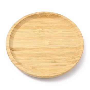 Wooden Jewelry Plate, Storage Tray Fruit Trays Cosmetics Jewelry Organizer, Round Pattern, 198x21.5mm, Inner Diameter: 184mm