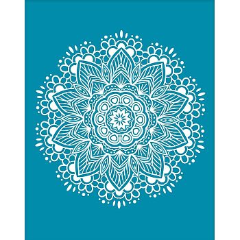 Silk Screen Printing Stencil, for Painting on Wood, DIY Decoration T-Shirt Fabric, Flower Pattern, 100x127mm