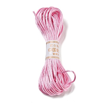 Polyester Embroidery Floss, Cross Stitch Threads, Pearl Pink, 3mm, 20m/bundle