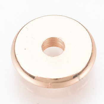 Brass Spacer Beads, Disc, Rose Gold, 8x1.5mm, Hole: 2mm