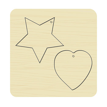 Wood Cutting Dies, with Steel, for DIY Scrapbooking/Photo Album, Decorative Embossing DIY Paper Card, Star with Heart Pattern, 10x10x2.4cm