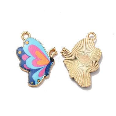 Golden Colorful Butterfly Alloy+Enamel Pendants