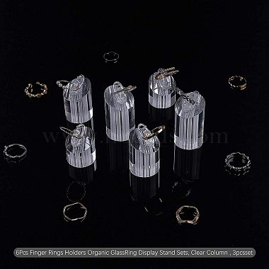 Jewelry Finger Rings Holders Organic Glass Ring Display Stand Sets(RDIS-FG0001-05)-4