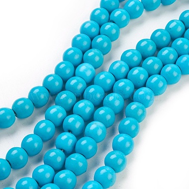 8mm DeepSkyBlue Round Synthetic Turquoise Beads