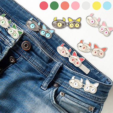 7 Pairs 7 Colors Monster Shape Alloy Adjustable Jean Button Pins(AJEW-GO0001-33)-4