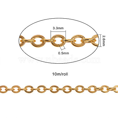 Brass Flat Oval Cable Chains(CHC-CJ0001-18-NR)-2