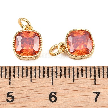 Brass Micro Pave Cubic Zirconia Charms(KK-Q085-07G-04)-3
