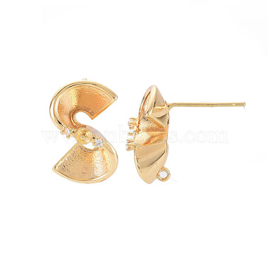 Accessoires de puces d'oreilles en laiton zircone cubique claire micro pavé(KK-S364-054)-3