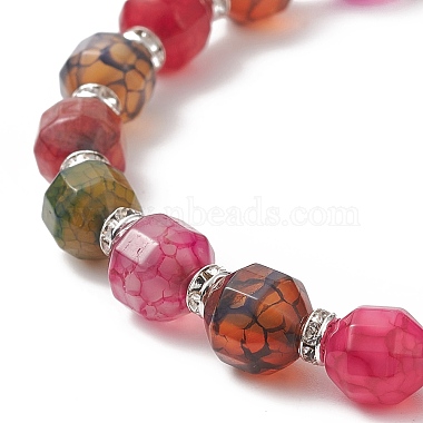 Dyed Natural Agate Beaded Stretch Bracelet(BJEW-JB09180-03)-4