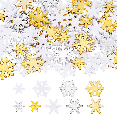 Mixed Color Snowflake Plastic Cabochons