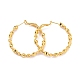 Twist Big Ring Huggie Hoop Earrings for Girl Women(KK-C224-03G)-1