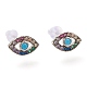 Colorful Cubic Zirconia Horse Eye Stud Earrings(ZIRC-SZ0004-32P)-1