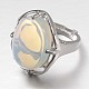 Adjustable Oval Gemstone Wide Band Rings(RJEW-L062-01A)-2