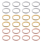 Brass Twister Clasps, Oval Ring, Mixed Color, 27x20x3.5mm, 24pcs/box(KK-FH0001-36)