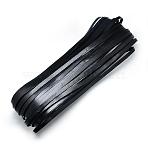 Cowhide Cord, Black, 10x2mm, about 100yard/bundle(300 feet/bundle)(WL-Q007-10x2-2)