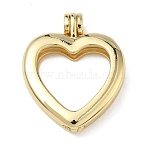 Heart Brass Locket Pendants, with Glass, DIY Accessories for Jewelry Pendant Making, Real 16K Gold Plated, 26x20.5x5mm, Hole: 3mm, Inner Diameter: 15x14.5mm(KK-L257-05G)