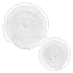 2Pcs 2 Styles Organza Flower Brooches, with Iron Pin, White, 155~290mm(JEWB-FG0001-58B)