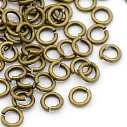 Antique Bronze Jewelry Accessory Open Jump Rings, Brass, 18 Gauge, 5x1mm, Inner Diameter: 3mm, about 120pcs/10g(X-JRC5MM-AB)
