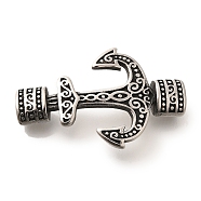 304 Stainless Steel Connector Charms, Anchor Links, Antique Silver, 20x32x6mm, Hole: 5x3mm(STAS-G350-43AS)