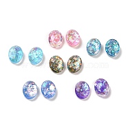 Resin Imitation Opal Cabochons, Single Face Faceted, Oval, Mixed Color, 8x6x3mm(RESI-H148-09)