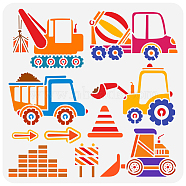 PET Hollow Out Drawing Painting Stencils, for DIY Scrapbook, Photo Album, Tractor, 30x30cm(DIY-WH0391-0803)