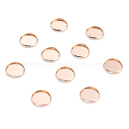 304 Stainless Steel Cabochon Settings, Plain Edge Bezel Cups, Flat Round, Rose Gold, 14x2mm Tray:12mm(STAS-Y001-12D-RG)