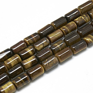 Natural Tiger Eye Bead Strands, Column, 10~11x6mm, Hole: 1mm, about 40pcs/strand, 15.7 inch(G-T078-01)
