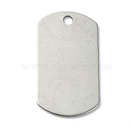 304 Stainless Steel Stamping Blank Tag Pendants, Laser Cut, Rectangle Charm, Stainless Steel Color, 35x19.5x1mm, Hole: 3mm(STAS-C097-45P)