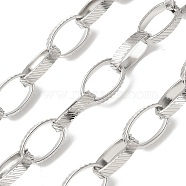 304 Stainless Steel Cable Chains, Soldered, with Spool, Stainless Steel Color, 14x8.5x3mm, about 5m/roll(CHS-Z004-24P)