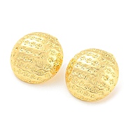 Rack Plating Brass Flat Round Stud Earrings, Long-Lasting Plated, Lead Free & Cadmium Free, Real 18K Gold Plated, 22mm(EJEW-A028-37G)