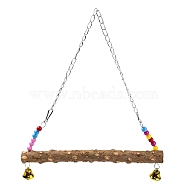 Wooden Pet Swing, with Iron Clasp, Coconut Brown, 640x310mm(AJEW-WH0126-71)