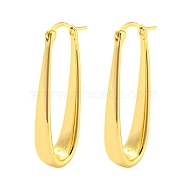Rack Plating Brass Oval Hoop Earrings, Long-Lasting Plated, Lead Free & Cadmium Free, Real 18K Gold Plated, 38x13x6mm(EJEW-A028-11G)