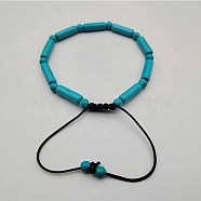 Column Natural Howlite Dyed Braided Bead Bracelets, Adjustable Bracelets for Women(VO3250-2)