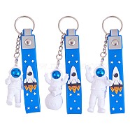 3Pcs Astronaut Keychain Cute Space Keychain for Backpack Wallet Car Keychain Decoration Children's Space Party Favors, Blue, 21.5cm(JX317B)