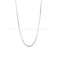 SHEGRACE 925 Sterling Silver Snake Chain Necklaces, with S925 Stamp, Rose Gold, 17.7 inch(45cm)0.8mm(JN734B)