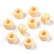 Opaque Plastic Beads, Barrel, PapayaWhip, 9x6mm, Hole: 3.8mm, about 1950pcs/500g(KY-T025-01-F17)