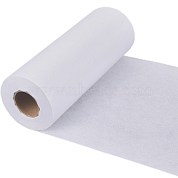 Polyester Fabric, for Patchwork, Sewing Tissue to Patchwork, with Hot Melt Adhesive, White, 22.5cm, 20m/roll(DIY-WH0504-130C)