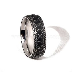 Stainless Steel Odin Norse Amulet Rune Finger Rings, Viking Rings for Women Man, Stainless Steel Color, 7.1mm, US Size 11(20.6mm)(PW-WG1F5B5-06)