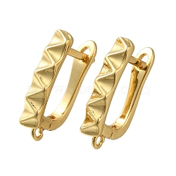 Rack Plating Brass Hoop Earring Findings, Long-Lasting Plated, Lead Free & Cadmium Free, Real 18K Gold Plated, 18x11.5x3.5mm, Hole: 1.2mm, Pin: 0.8x11mm(EJEW-H143-03G)