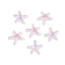 UV Plating Acrylic Cabochons, Iridescent, Starfish, 13.5x14x4mm(OACR-H121-01B)