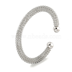 Non-Tarnish Hollowed 304 Stainless Steel Cuff Bangles for Women Men, Stainless Steel Color, Inner Diameter: 1-7/8x2-3/4 inch(4.8x7cm)(BJEW-P331-13P)