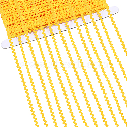 40M Polyester Wavy Fringe Trim Ribbon, Wave Bending Ribbon, Goldenrod, 1/8 inch(3mm)(OCOR-GF0004-39N)