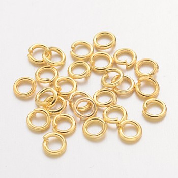 Brass Jump Rings, Cadmium Free & Lead Free, Open Jump Rings, Golden, 20 Gauge, 4x0.8mm, Inner Diameter: 2.4mm, about 1100pcs/50g
