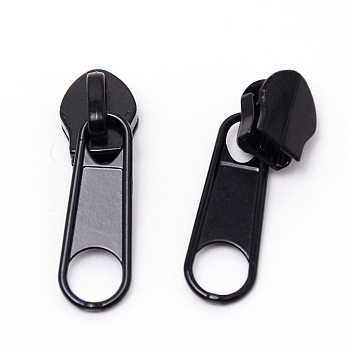 Zinc Alloy Zipper Slider, Garment Accessories, Oval, Cadmium Free & Lead Free, Electrophoresis Black, 3.4x1x0.9cm