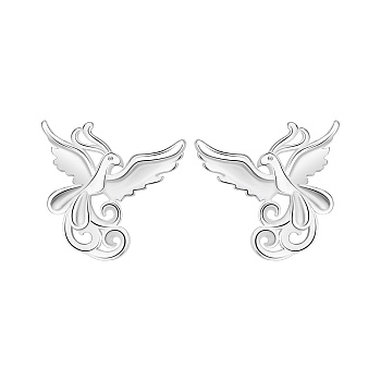 Phoenix 999 Silver Stud Earrings for Mother's Day, Birthday Gift